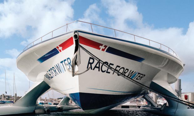The Race for Water catamaran travels around the world to save the planet